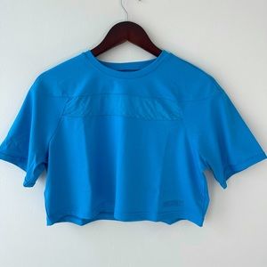 Gymshark Cropped Tee with Mesh Detail Blue Size Small